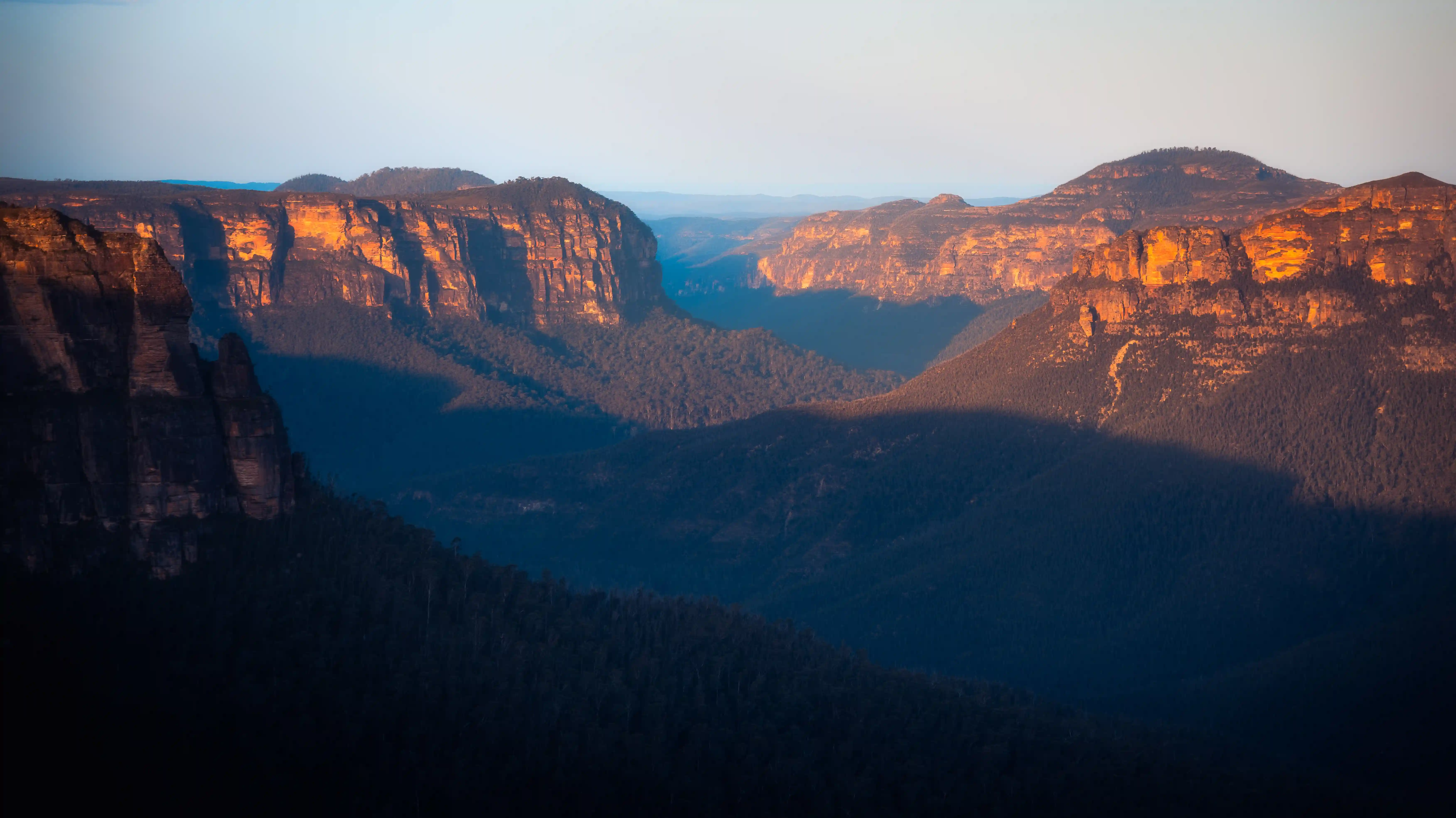 Blue haze at sunset in Blue Mountains National Park New South Wales