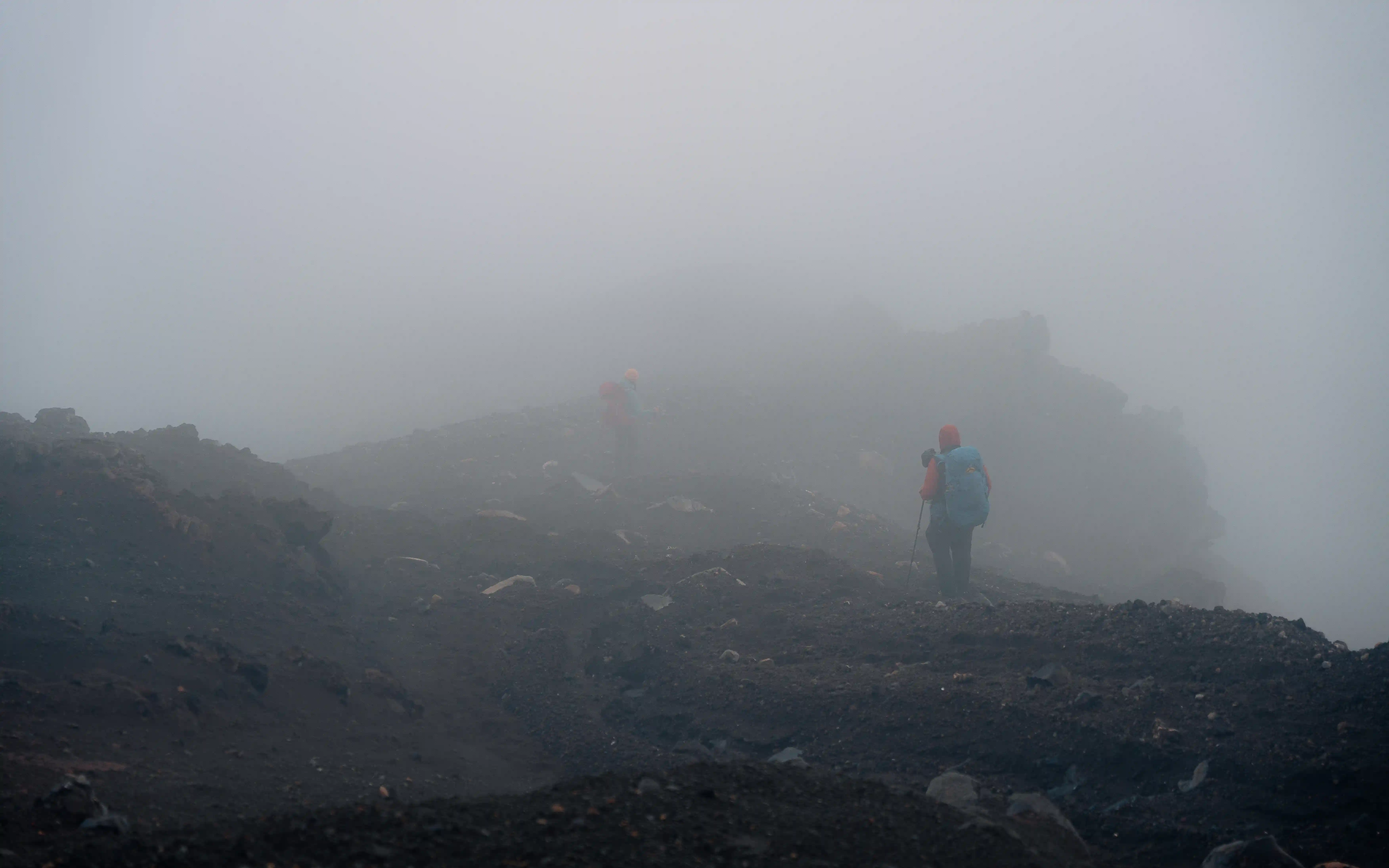 Reduced visibility on the Tongariro Alpine Crossing