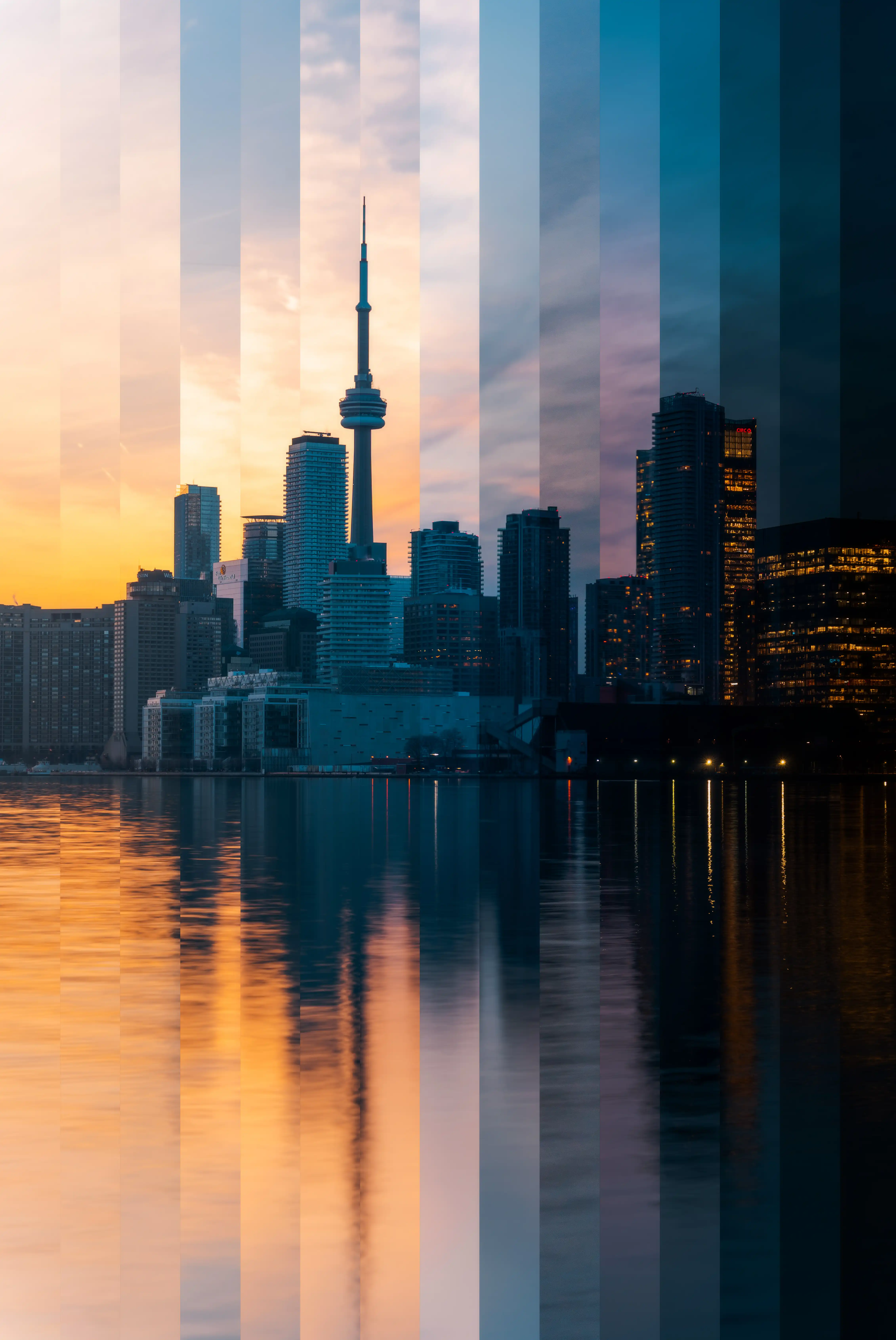 Toronto skyline timeslice photograph