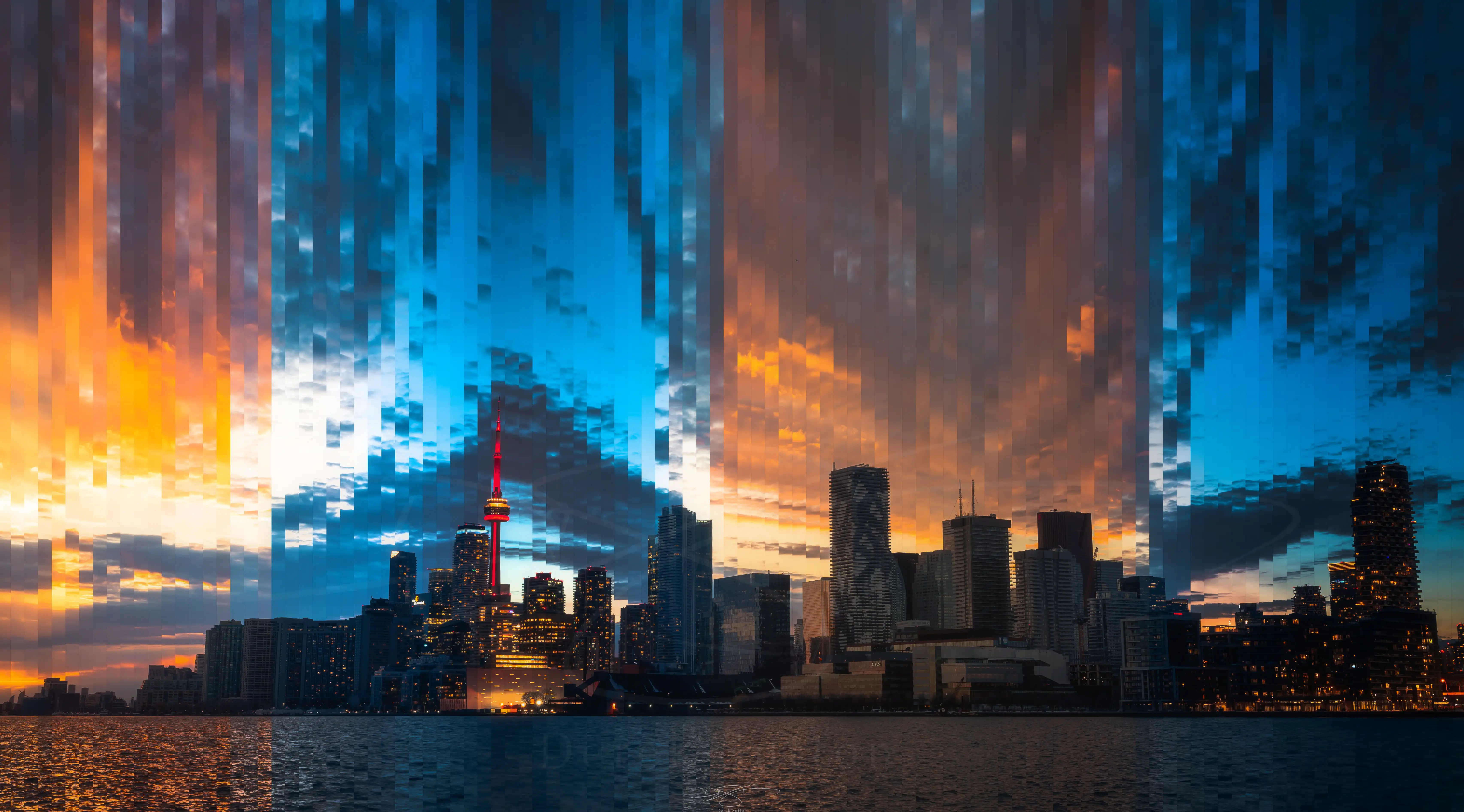Toronto timeslice photography showing day to night transition